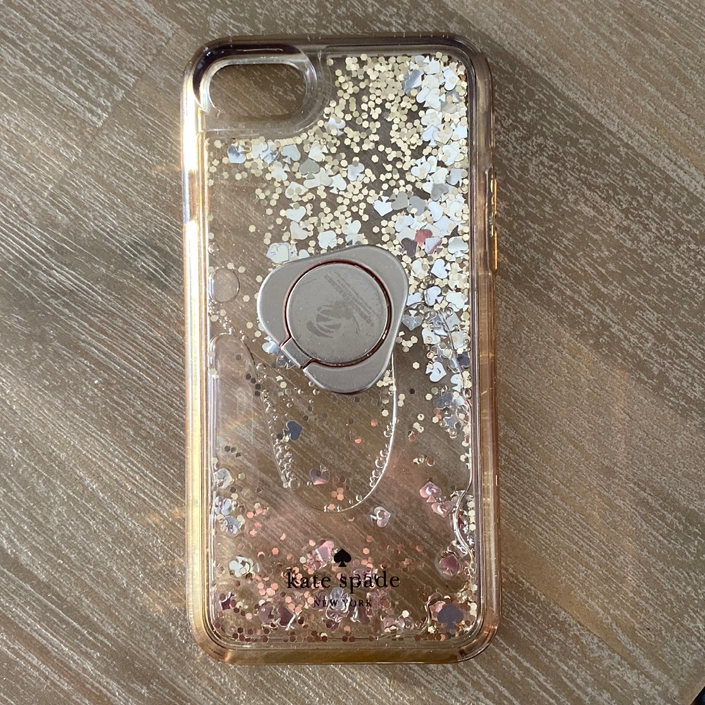 Kate Spade Clear Liquid Gold Glitter Case Spades For IPhone 7